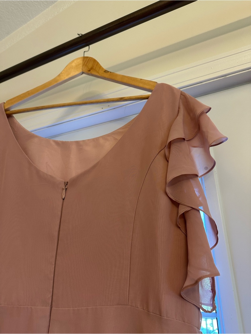 JJs House Dusty Rose Ruffle Sleeve Maxi Dress - Picture 4 of 5
